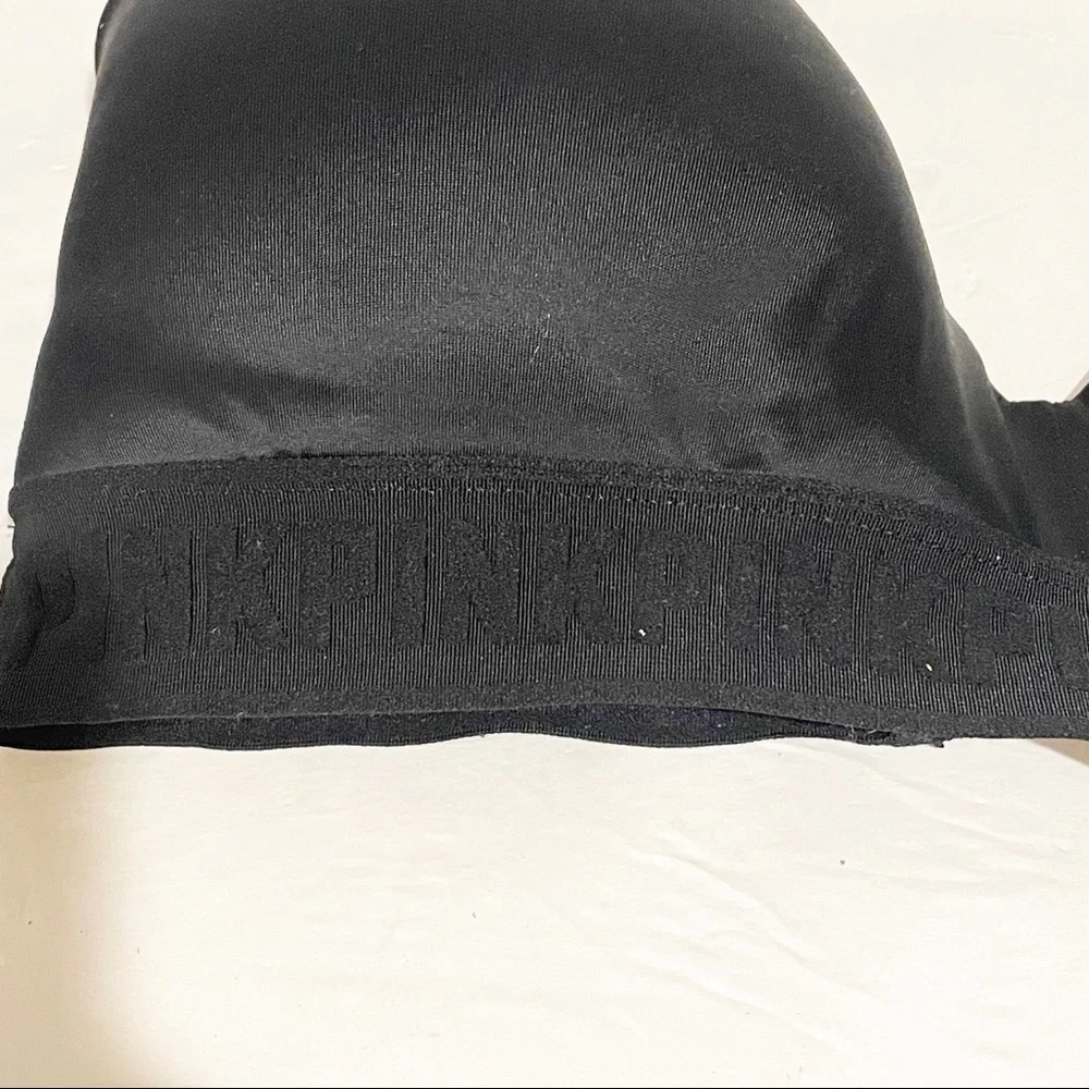 Victorias Secret Pink Black Banded‎ Wear Everywhere Wireless Lightly Lined Bra